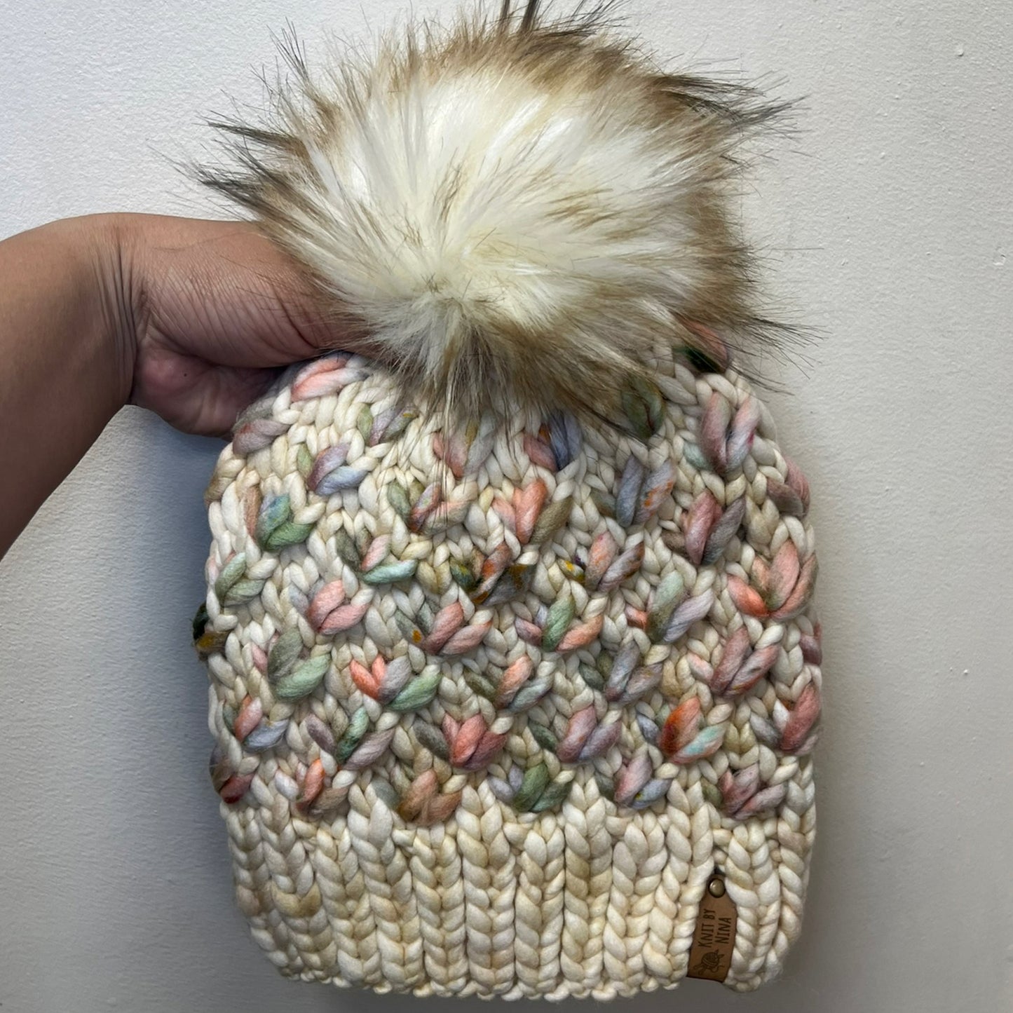 Ivory Luxury Lotus Flower Beanie