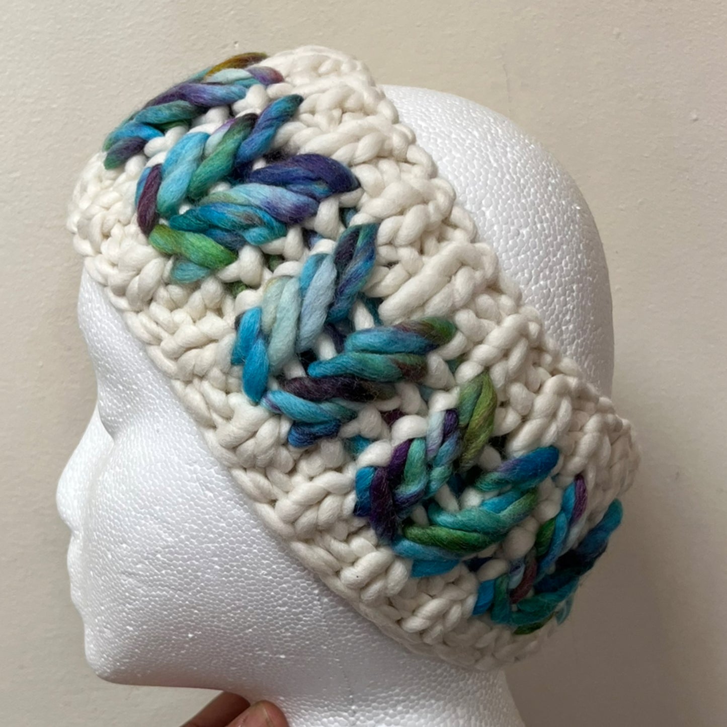 White & Blue Luxury Heartbreaker Ear Warmer