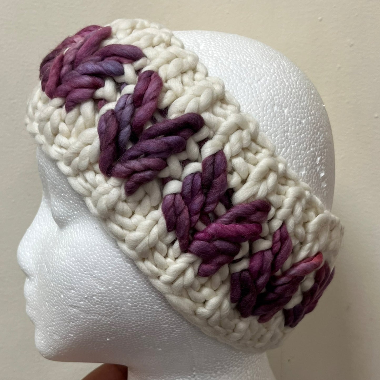 White & Purple Luxury Heartbreaker Ear Warmer