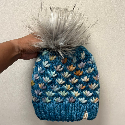 Reflecting Pool & Amphibian Luxury Lotus Flower Beanie