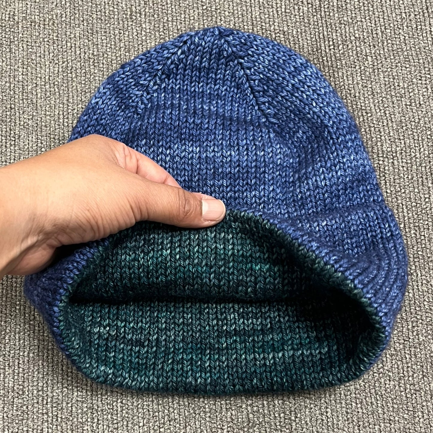 Blue Luxury Double Brim Jake Beanie
