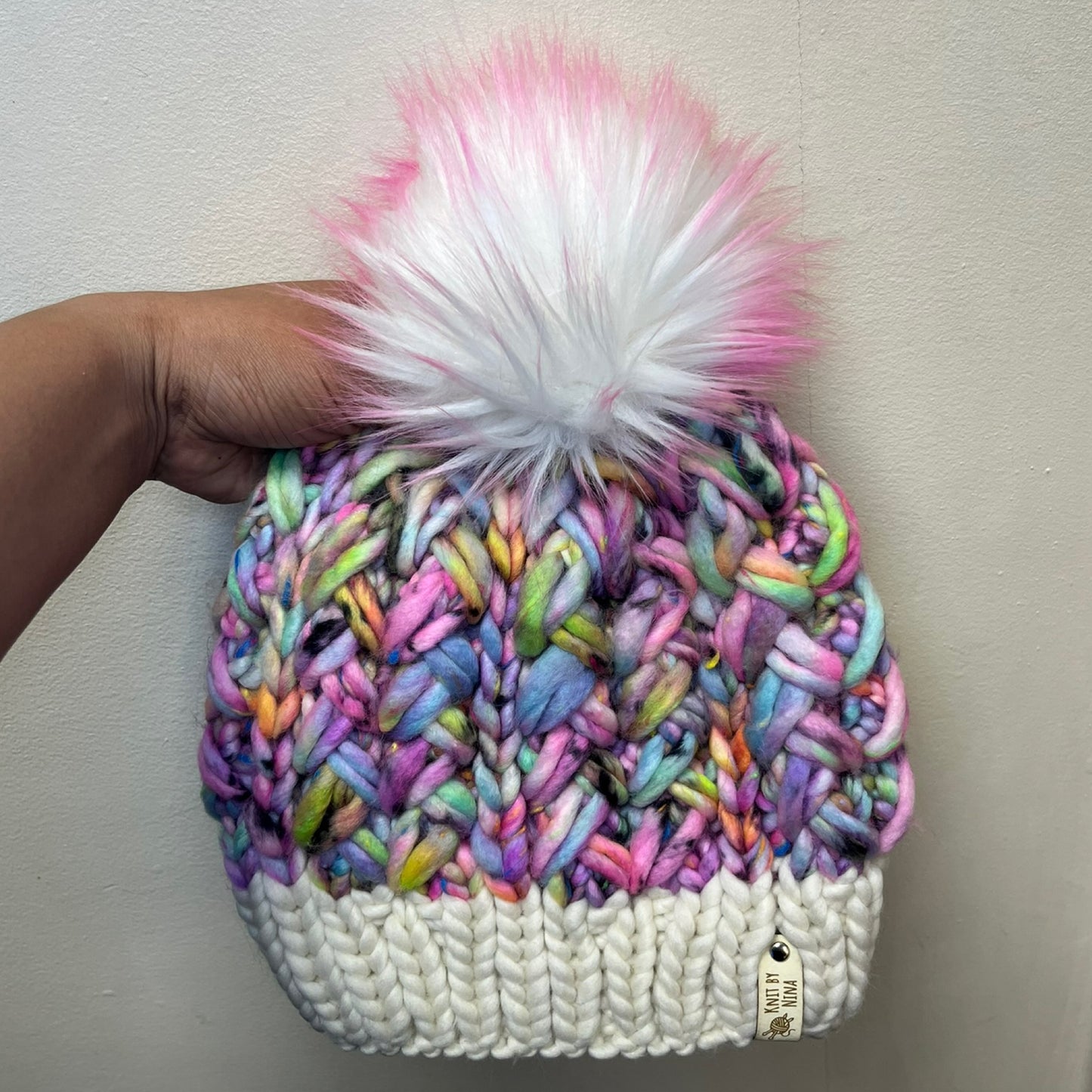 Karma Chameleon & White Luxury Suspire Beanie