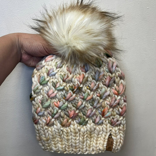 Ivory Luxury Lotus Flower Beanie