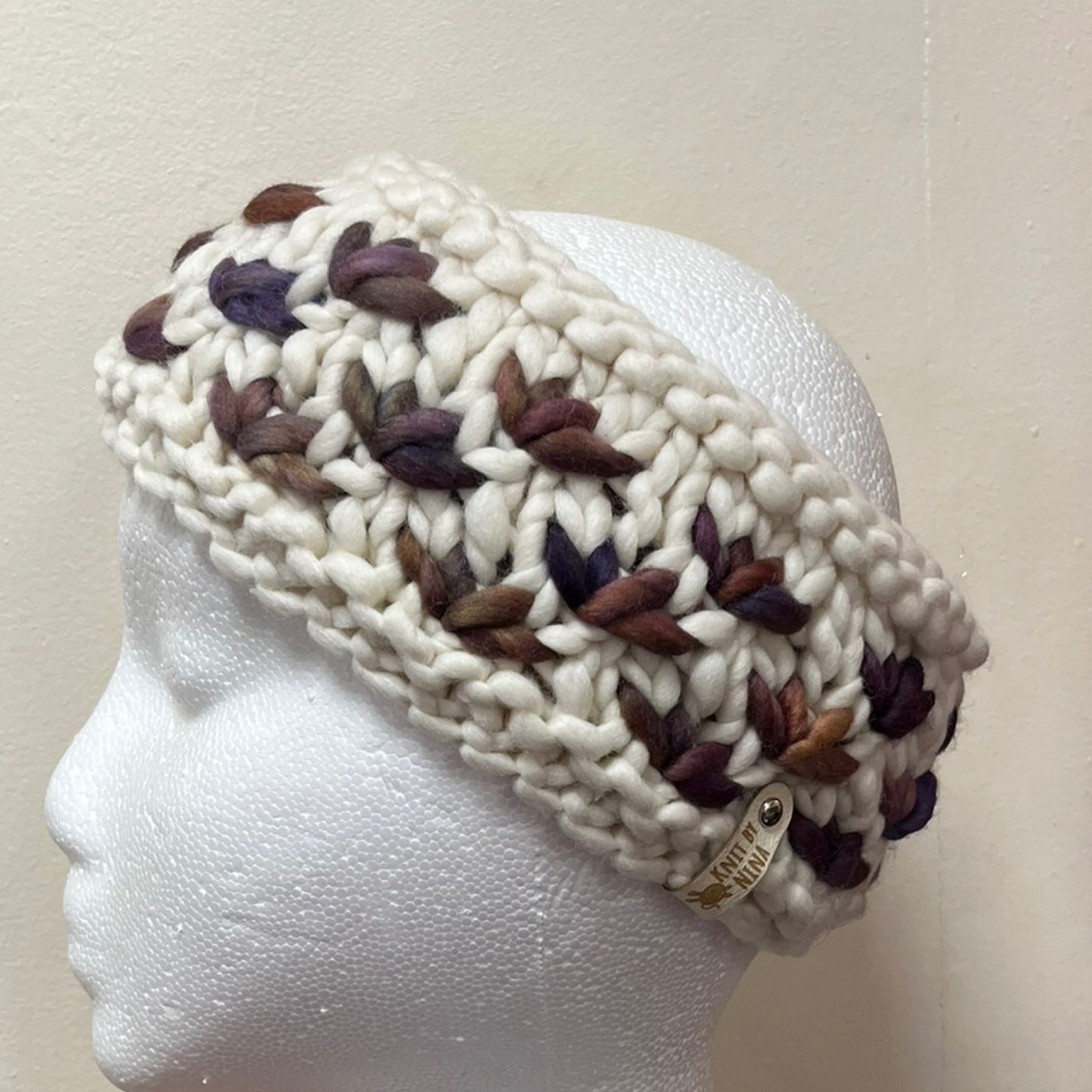 White & Piedras Luxury Lotus Flower  Ear Warmer
