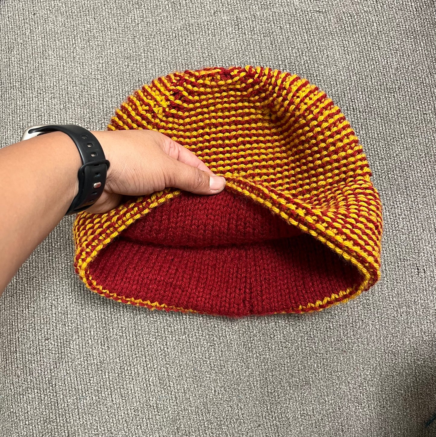 Red & Gold Double Brim Classic Jilly Beanie