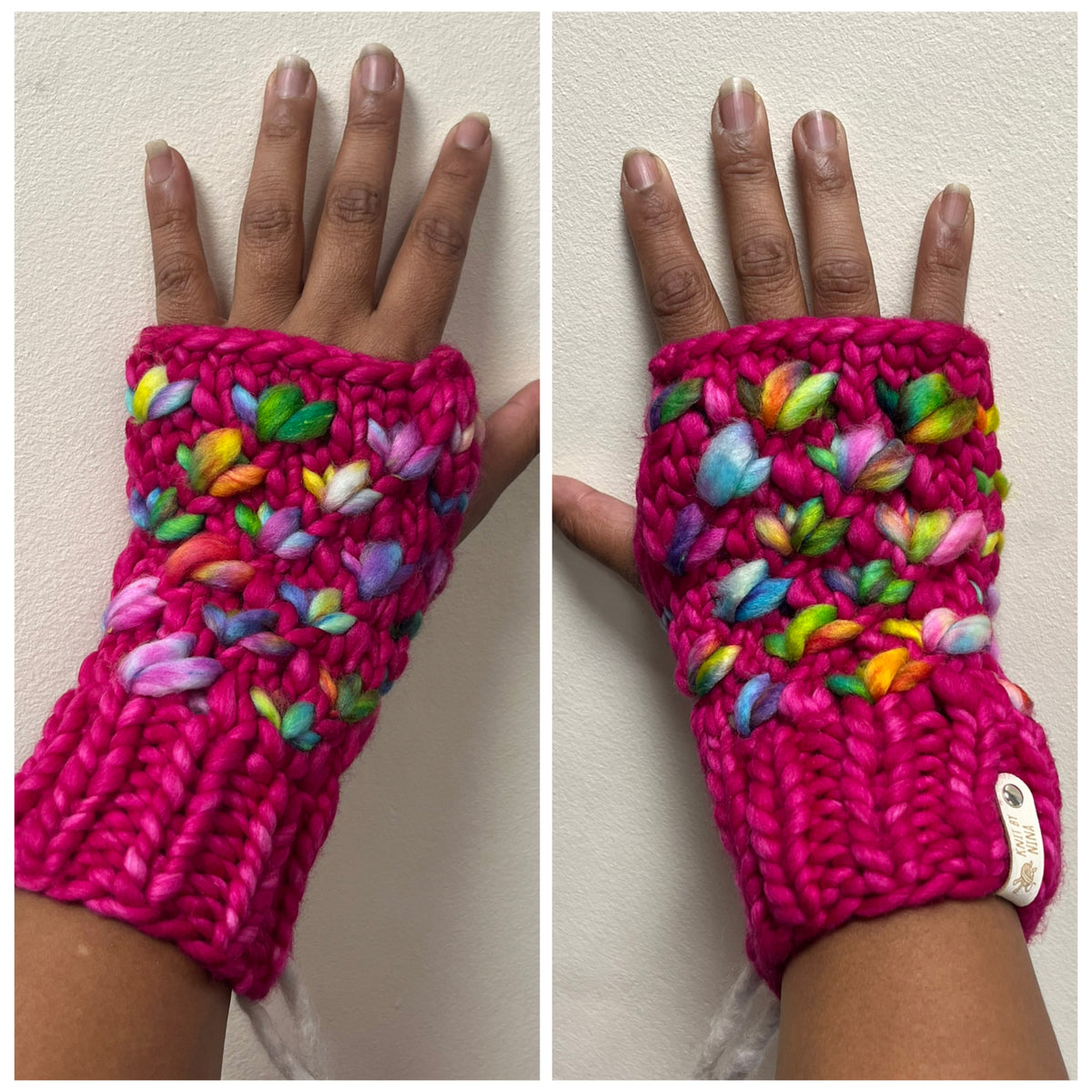 Luxury Lotus Flower Fingerless Mitts