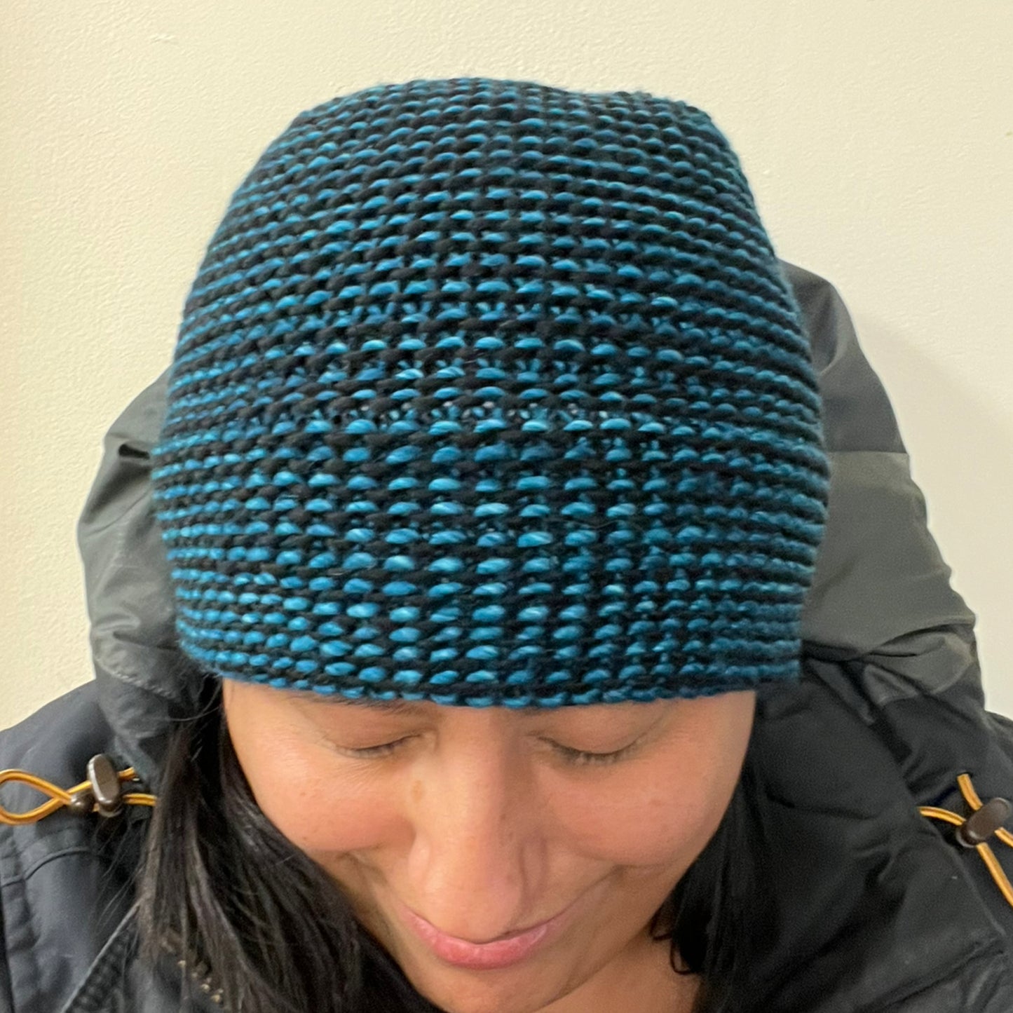 Black & Teal Luxury Double Brim Jilly Beanie
